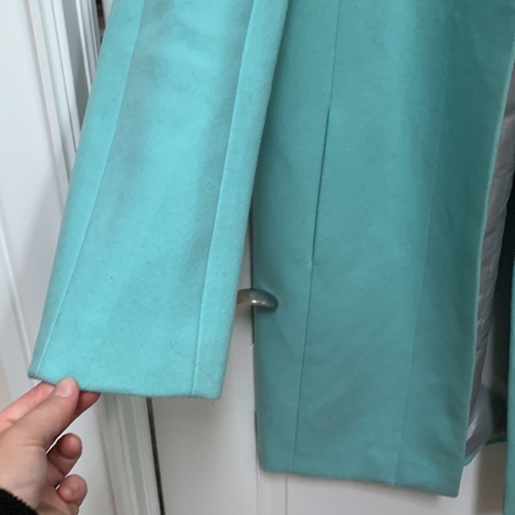 J. Crew Wool Zip Blogger Zipper Coat Jacket Day Coat Double-Cloth Lt. Turquoise - Picture 9 of 11